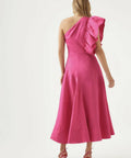 Aje Bonjour Asymmetric Midi Dress Pink - 12 / Pink - Dresses