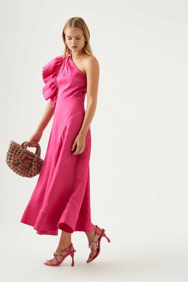 Aje Bonjour Asymmetrical Midi Dress - Dresses