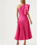 Aje Bonjour Aysmmetric Midi Dress - Fuchsia - Dress