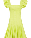 Aje Breathless Frill Mini Dress Lime Green - Dresses