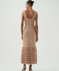 Aje Breeze Knit Midi Dress Rose Gold - 6 / Gold - Dresses