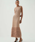 Aje Breeze Knit Midi Dress Rose Gold - 6 / Gold - Dresses