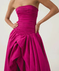 Aje Bubble Hem Gown Deep Magenta - 8 / Magenta - Dresses