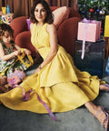 Aje Caliente Tiered Cut Out Dress - 12 / Yellow - Dresses