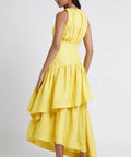 Aje Caliente Tiered Cut Out Dress - 12 / Yellow - Dresses