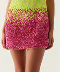 Aje Calypso Ombre Mini Dress Multi Sequin Size 12 - 12 / Multi - Dresses