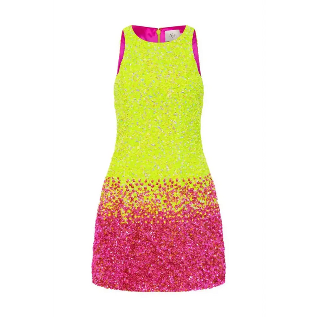Aje Calypso Ombre Mini Dress Yellow Size 8 - 8 / Multi - Dresses