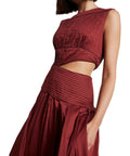Aje Cascade Cut out Dress - 10 / Red - Dresses