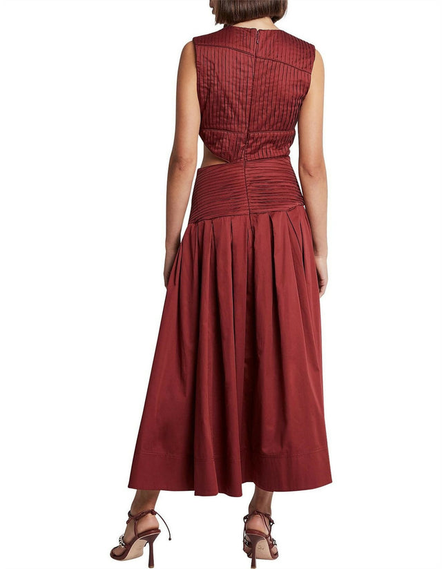 Aje Cascade Cut out Dress - 10 / Red - Dresses