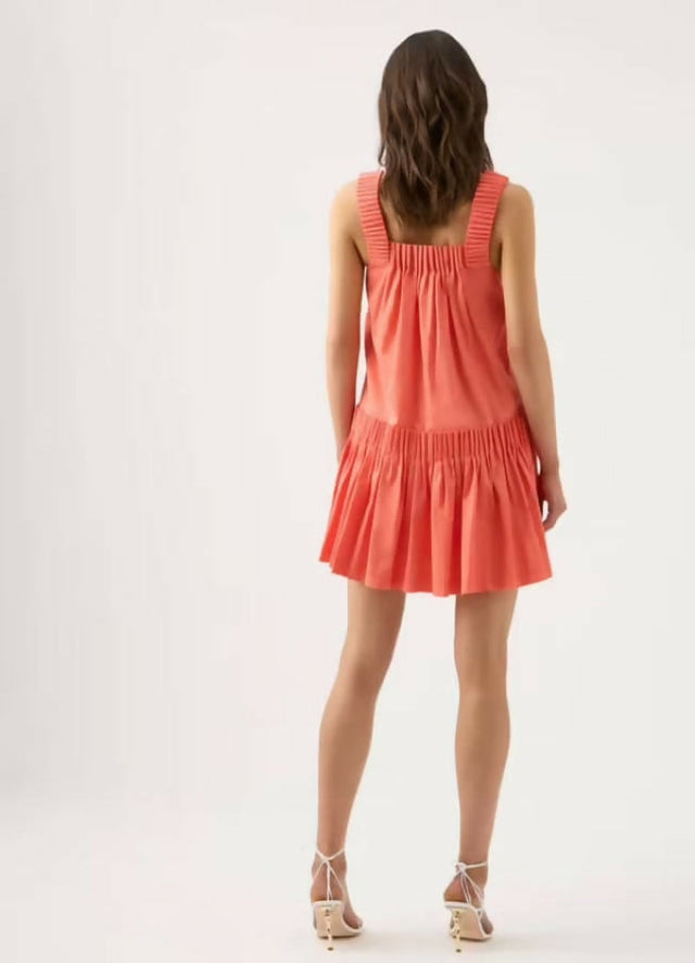 AjeCeciliaSmockMiniDressinCoralBACK