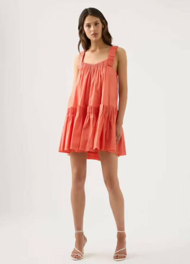AjeCeciliaSmockMiniDressinCoral