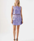 Aje Celeste Sequin Shell Top and Cherie Sequin Skirt Set Purple Size 8 - 8 / Violet - Outfit Sets