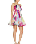 Aje Celestial Pleated Mini Dress Abstract Sunset Size AU 10 - 8 / Multi - Dresses