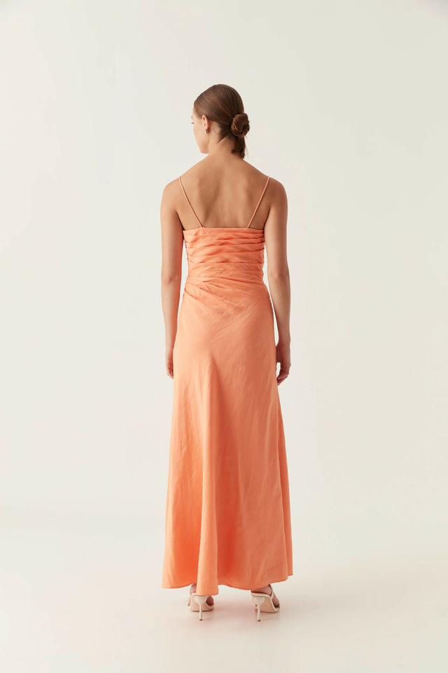 Aje Clarice Draped Maxi Dress in Sunset Orange Size 10 12 - 10 / Orange - Dresses