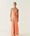 Aje Clarice Draped Maxi Dress in Sunset Orange Size 10 12 - 10 / Orange - Dresses