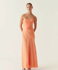 Aje Clarice Draped Maxi Dress in Sunset Orange Size 10 12 - 10 / Orange - Dresses