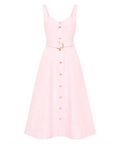 Aje Clay Belted Midi Dress in Pastel Pink Size 6 - 6 / Pink - Dresses