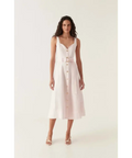 Aje Clay Belted Midi Dress in Pastel Pink Size 6 - 6 / Pink - Dresses