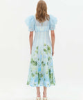 Aje Clementine Midi Dress Blue Hydrangea Size 10 - 10 / Blue - Dresses