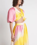AJE - Aje Cloud Burst Puff Sleeve Cropped Top & Midi Skirt
