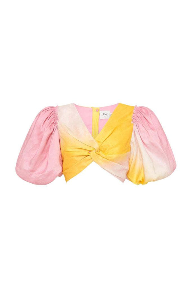 AJE - Aje Cloud Burst Puff Sleeve Cropped Top & Midi Skirt