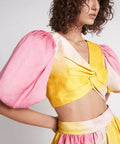 AJE - Aje Cloud Burst Puff Sleeve Cropped Top & Midi Skirt
