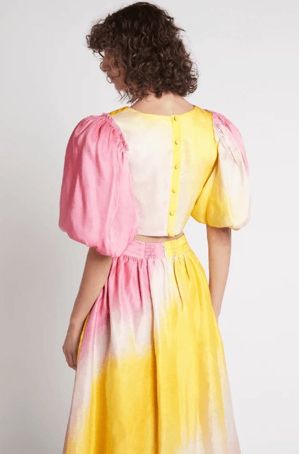 AJE - Aje Cloud Burst Puff Sleeve Cropped Top & Midi Skirt