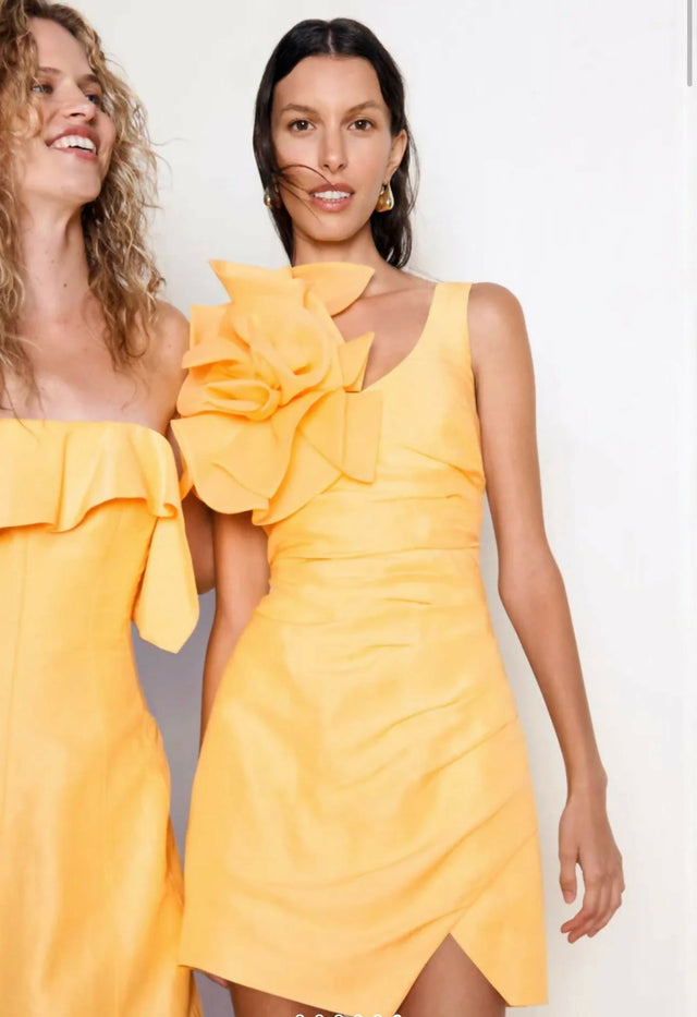aje orange mini dress Aje Energy Mini Dress Marigold Yellow Size 6, 8 & 10