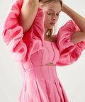 Aje Eugenie Off Shoulder Midi Dress - 12 / Pink - Dresses