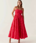 Aje Evangeline Midi Dress - 10 / Red - Dresses