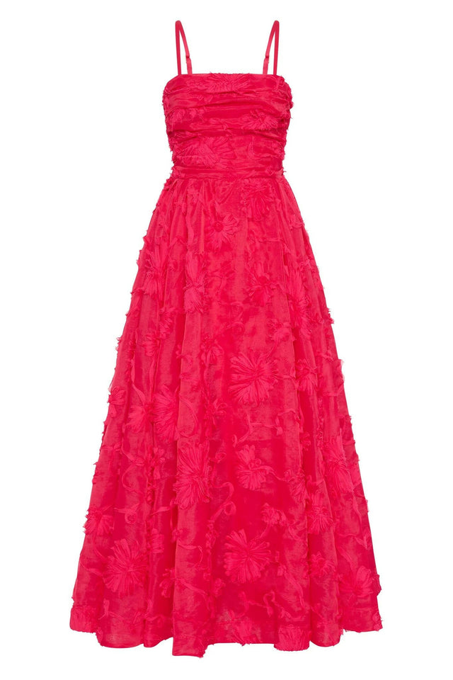 Aje Evangeline Midi Dress - 10 / Red - Dresses