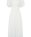 Aje Expressive Pleated Maxi Dress - 8 / White - Dresses