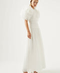 Aje Expressive Pleated Maxi Dress - 8 / White - Dresses