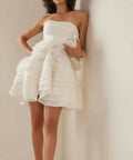 Aje Expressive Pleated Mini Dress - 8 / White - Dresses