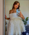 Aje Expressive Pleated Mini Dress - 8 / White - Dresses