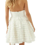 Aje Expressive Pleated Mini Dress - 8 / White - Dresses