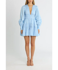 aje_fallingwater_gathered_mini_dress_powder_blue