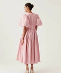 Aje Fallingwater Ruched Midi Dress in Chalk Pink - Dresses