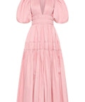 Aje Fallingwater Ruched Midi Dress in Chalk Pink - Dresses