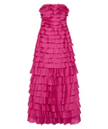 Aje Fleur Pleated Gown - Magenta - 12 / Magenta - Dresses