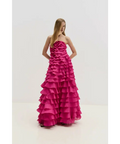 Aje Fleur Pleated Gown - Magenta - 12 / Magenta - Dresses