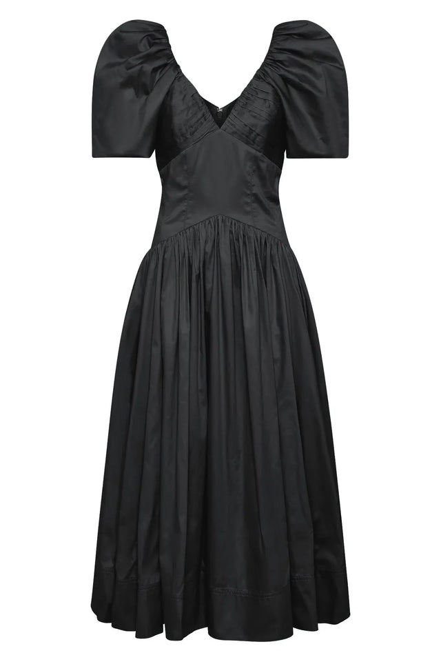 Aje Gabrielle Plunge Midi Dress Black Size 12 - 12 / Black - Dresses