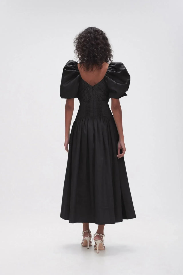 Aje Gabrielle Plunge Midi Dress Black Size 12 - 12 / Black - Dresses