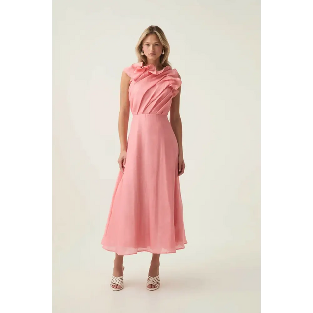 Aje Genesis Midi Dress Washed Coral Pink Size 8 & 10 - Dresses