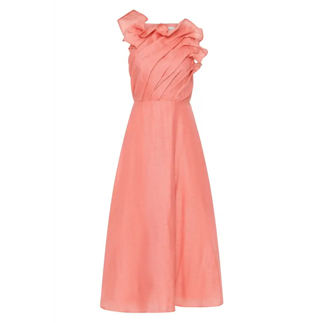Aje Genesis Midi Dress Washed Coral Pink Size 8 & 10 - Dresses