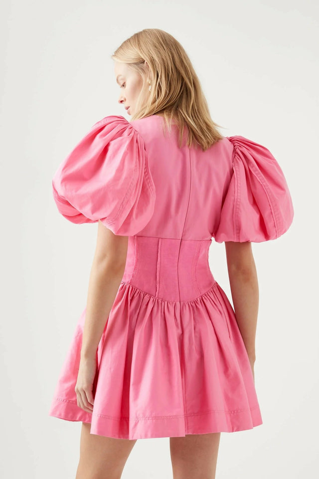 S25-22SS5436-FRENCHROSEPINKGiannaPuffSleeveMiniDress-22573-Aje-0188