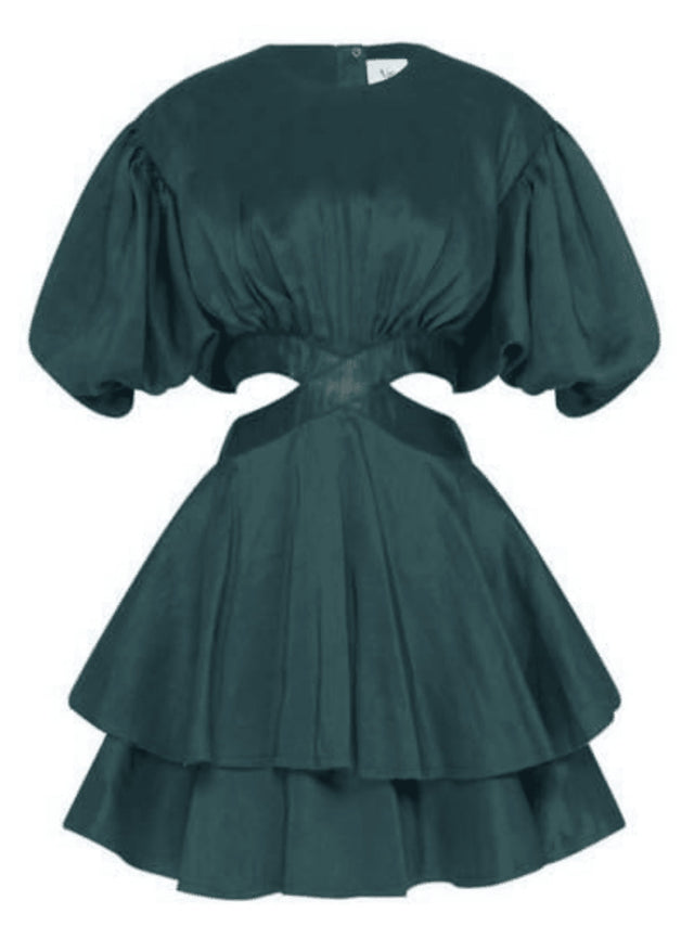 Aje Gracious Cut Out Mini Dress - 12 / Green - Dresses