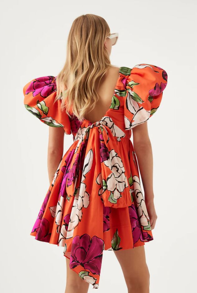 Aje Gretta Bow Back In Vivid Camellia - Dresses