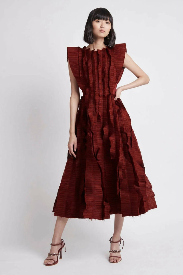 AJE - Aje Hybrid Midi in Burgundy