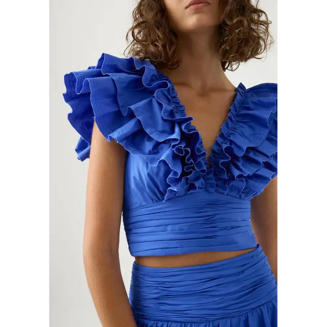 Aje Imagination Frill Sleeve Top Size 14 & Eleni Tiered Maxi Skirt Size 12 Outfit Sets